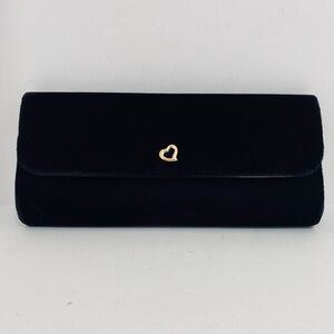 Victoria Secrets Black Suede Hand Held Clutch